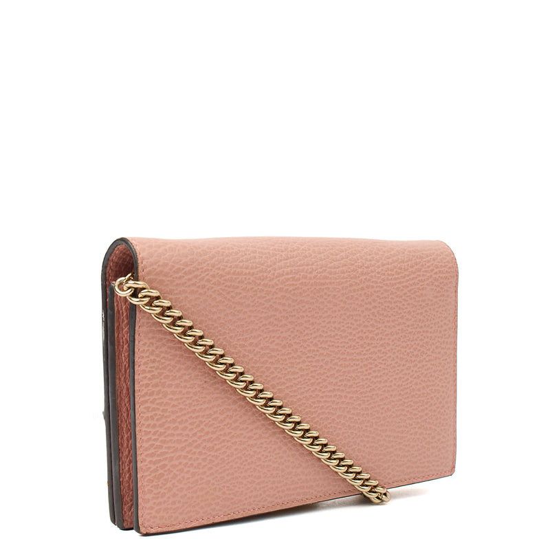 Picture of Gucci Cross Body Signature Wallet on Chain in Pink, Leather