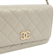 Picture of Chanel Cross Body Wallet on Chain in Grey, Caviar Leather