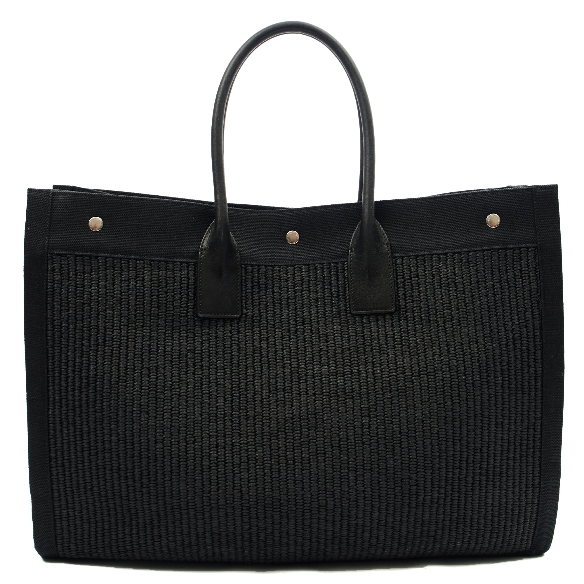Saint Laurent Tote Rive Gauche Tote in Black, Fabric | The Handbag