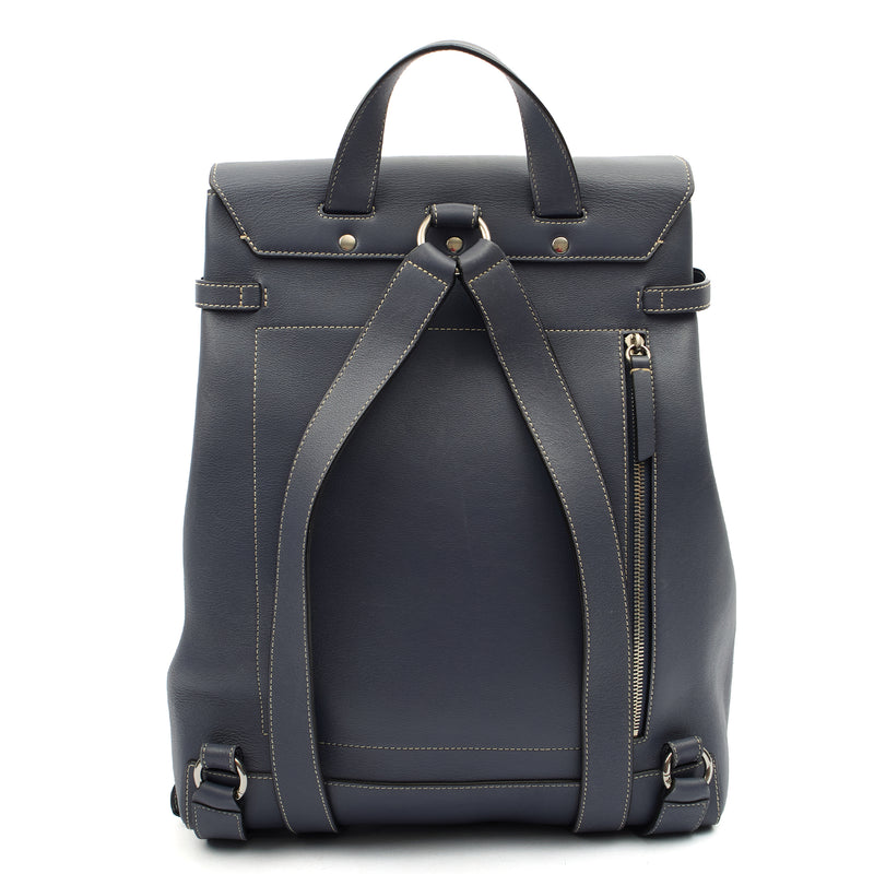 Picture of Mulberry Backpack Chiltern Backpack in Blue, Calfskin Leather