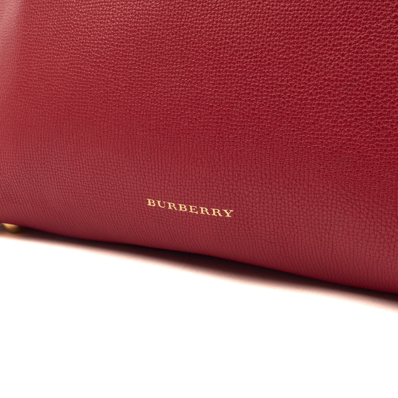 Picture of Burberry Tote Banner - Small in Red, Leather
