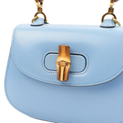 Picture of Gucci Top Handle Bamboo Top Handle in Blue, Patent Leather