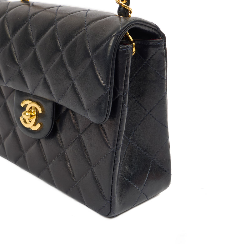 Picture of Chanel Cross Body Classic Single Flap - Mini in Navy, Lambskin Leather