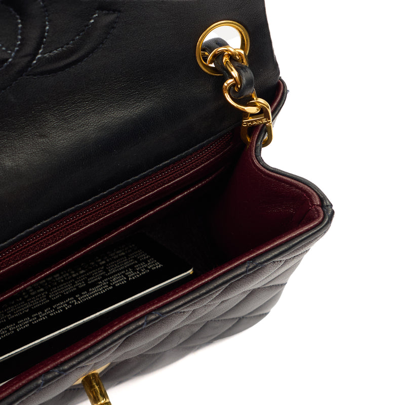 Picture of Chanel Cross Body Classic Single Flap - Mini in Navy, Lambskin Leather