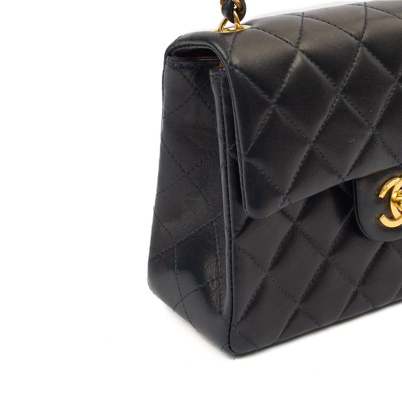 Picture of Chanel Cross Body Classic Single Flap - Mini in Navy, Lambskin Leather