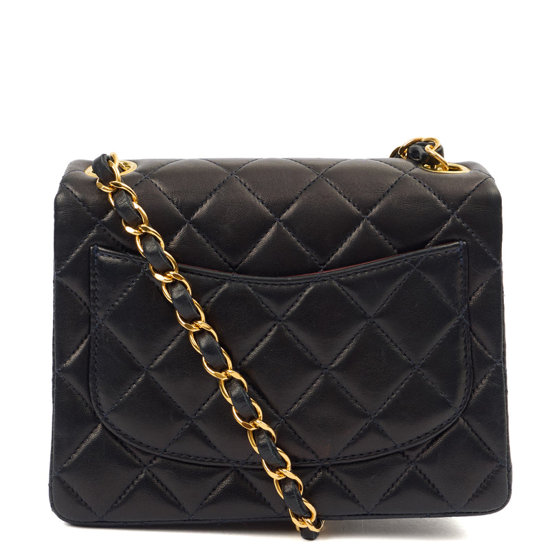 Picture of Chanel Cross Body Classic Single Flap - Mini in Navy, Lambskin Leather