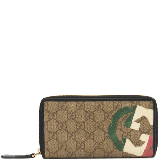 Picture of Gucci Wallet Guccissima Zip Around Wallet in GG Supreme, Leather