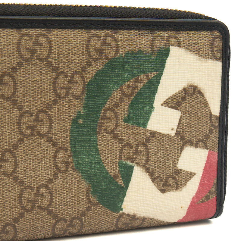 Picture of Gucci Wallet Guccissima Zip Around Wallet in GG Supreme, Leather