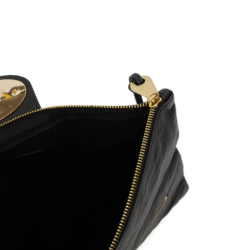 Picture of Mulberry Clutch Postman's Lock Clutch in Black, Calfskin Leather