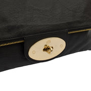 Picture of Mulberry Clutch Postman's Lock Clutch in Black, Calfskin Leather