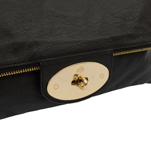 Picture of Mulberry Clutch Postman's Lock Clutch in Black, Calfskin Leather