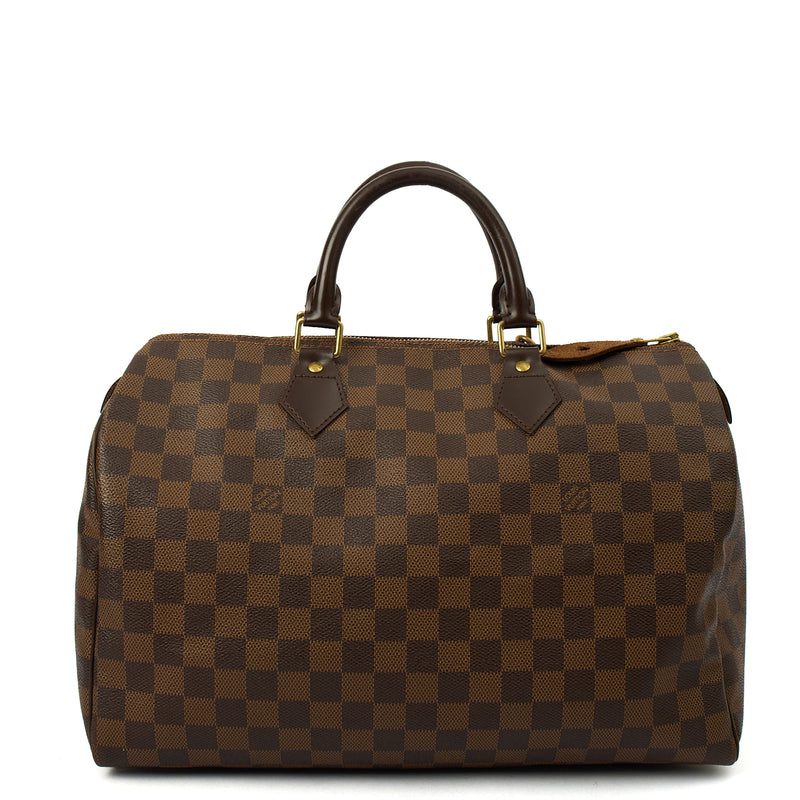 Picture of Louis Vuitton Top Handle Speedy Bandouliere 35 in Damier, Canvas