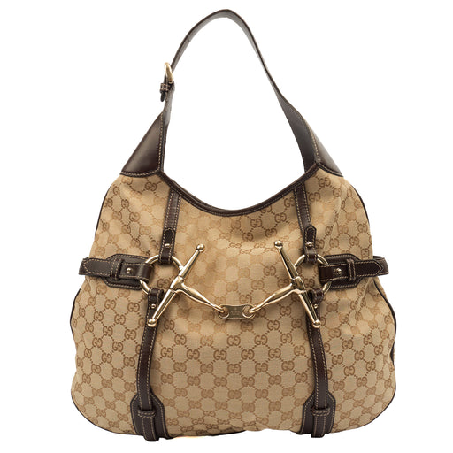 Picture of Gucci Tote Horsebit Hobo in Neutral, Fabric