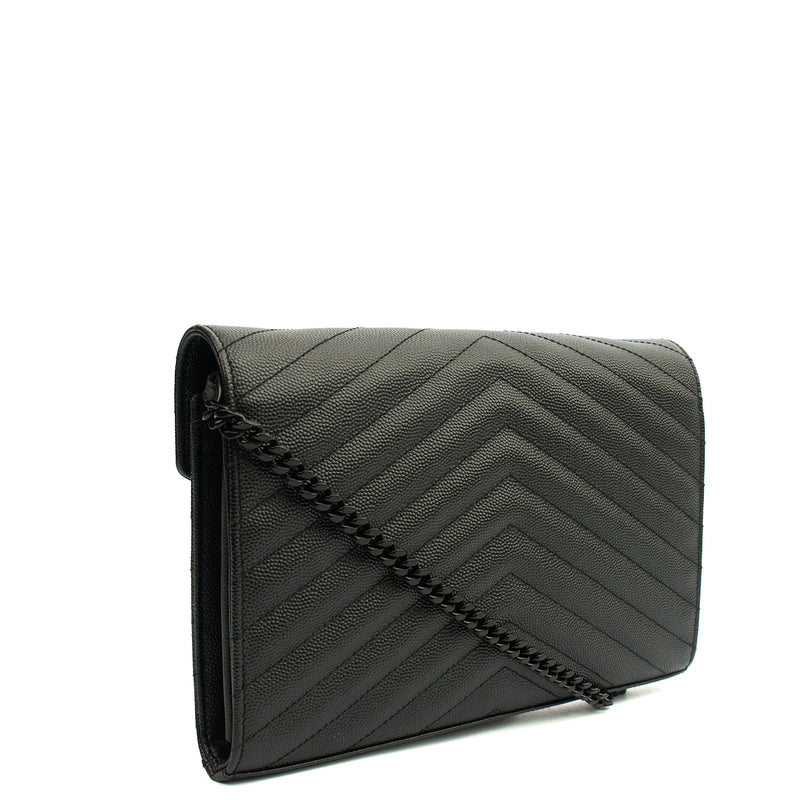 Picture of Saint Laurent Cross Body Envelope Chain Wallet in Black, Leather