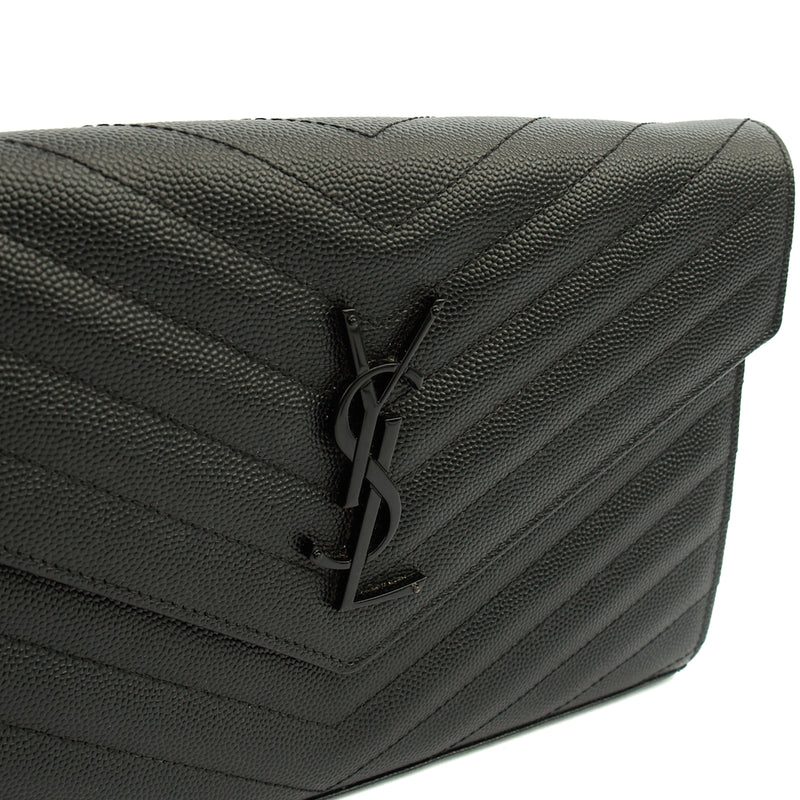 Picture of Saint Laurent Cross Body Envelope Chain Wallet in Black, Leather