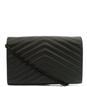 Picture of Saint Laurent Cross Body Envelope Chain Wallet in Black, Leather