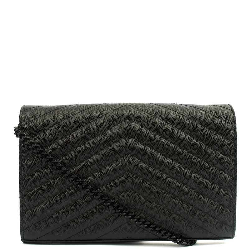 Picture of Saint Laurent Cross Body Envelope Chain Wallet in Black, Leather