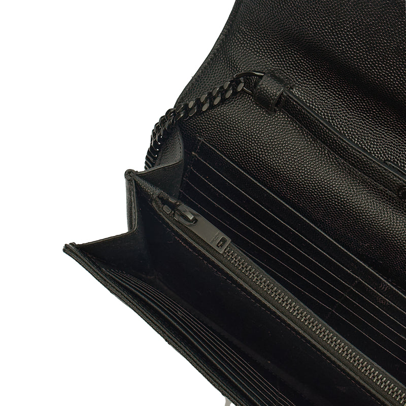 Picture of Saint Laurent Cross Body Envelope Chain Wallet in Black, Leather