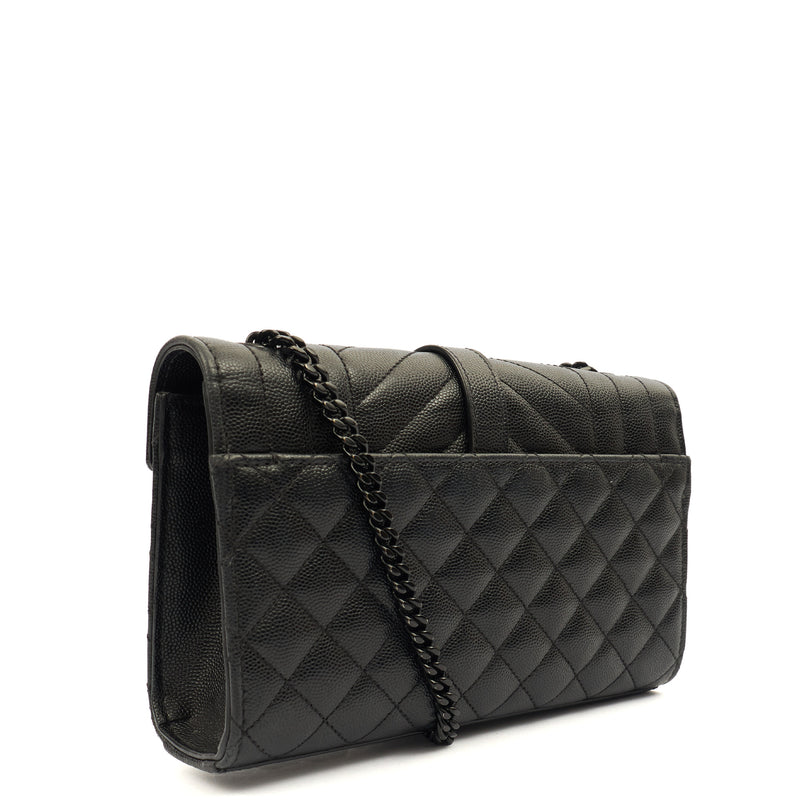 Picture of Saint Laurent Cross Body Envelope Wallet  - Small in Black, Leather