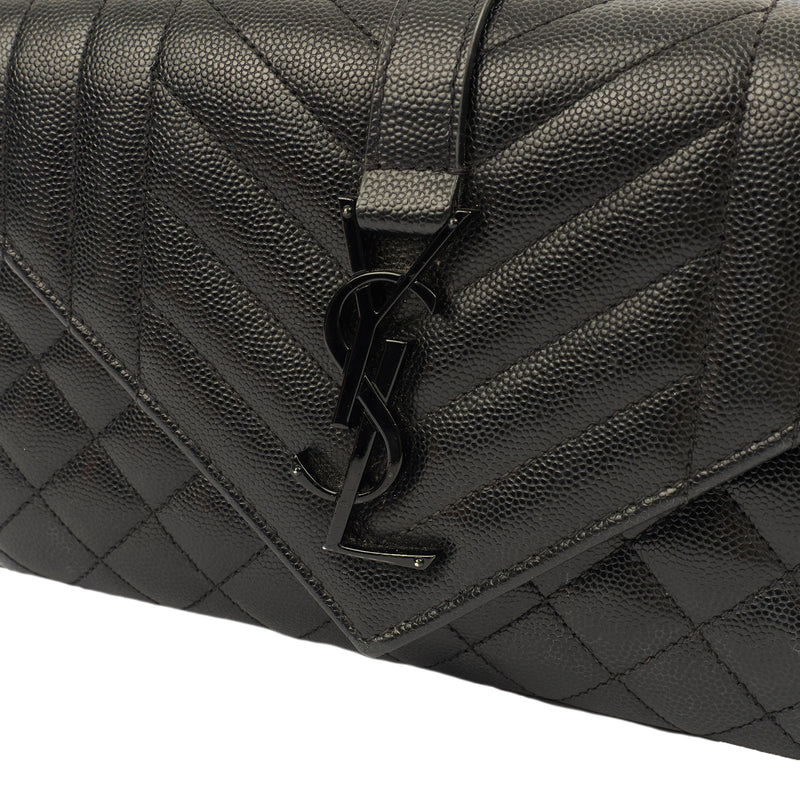 Picture of Saint Laurent Cross Body Envelope Wallet  - Small in Black, Leather