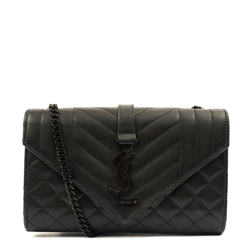 Picture of Saint Laurent Cross Body Envelope Wallet  - Small in Black, Leather