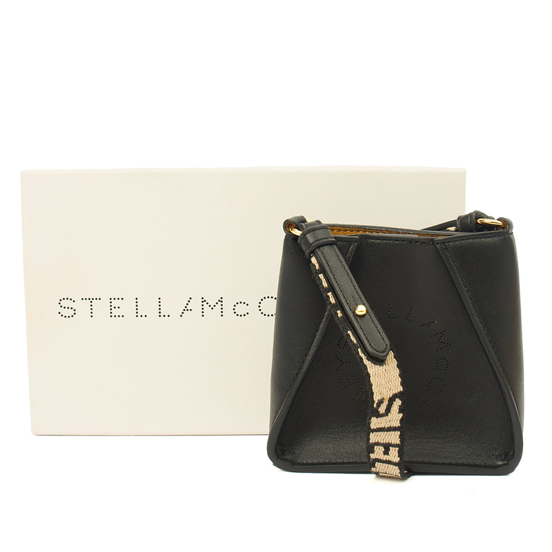 Picture of Stella McCartney Cross Body Logo Crossbody - Mini in Black, Vegan Leather