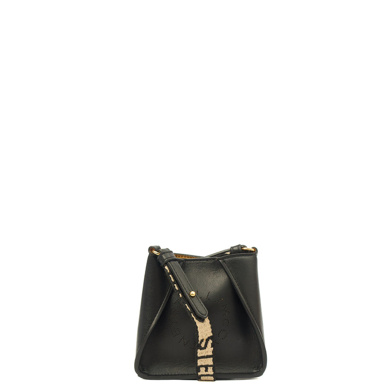 Picture of Stella McCartney Cross Body Logo Crossbody - Mini in Black, Vegan Leather