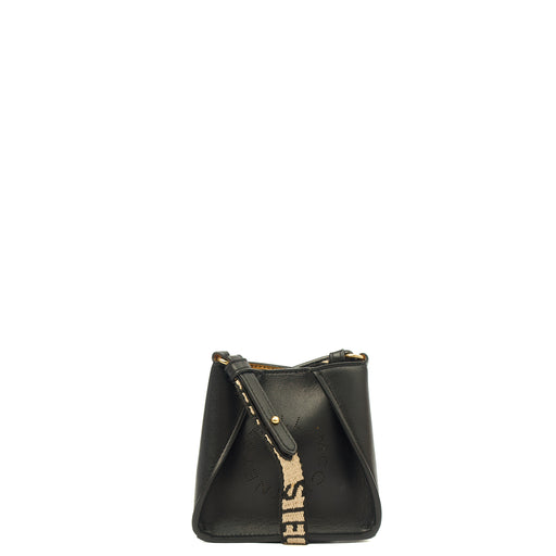 Picture of Stella McCartney Cross Body Logo Crossbody - Mini in Black, Vegan Leather