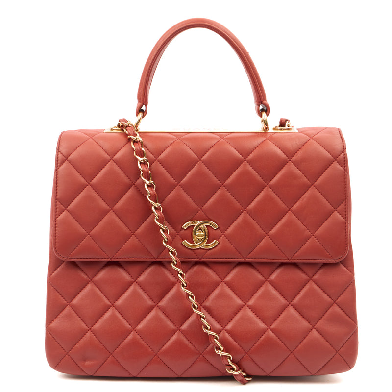 Picture of Chanel Top Handle Trendy CC in Red, Lambskin Leather