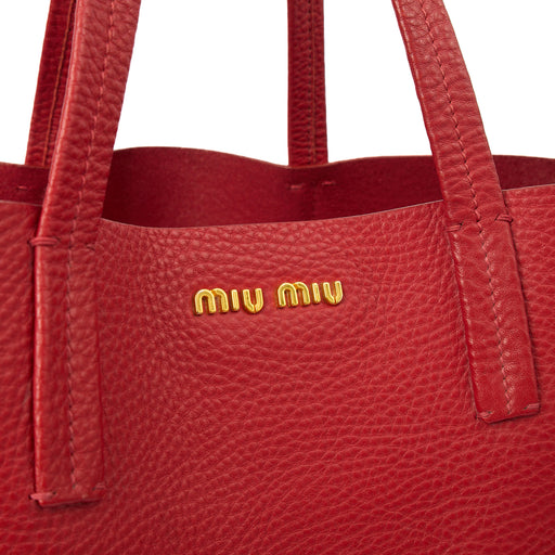 Picture of Miu Miu Tote Tote in Red, Leather