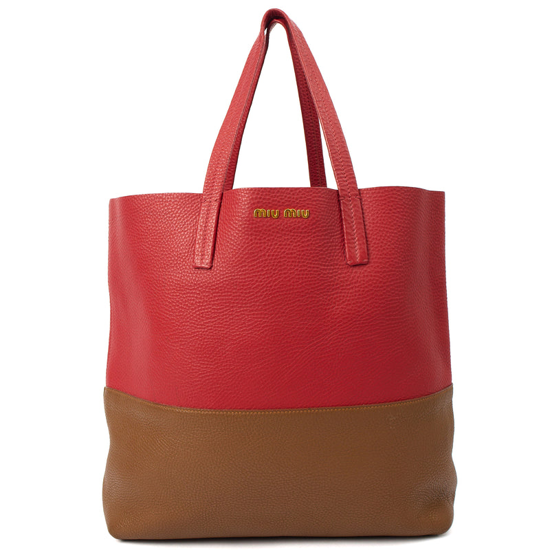 Picture of Miu Miu Tote Tote in Red, Leather