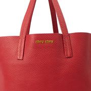 Picture of Miu Miu Tote Tote in Red, Leather