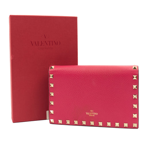 Picture of Valentino Cross Body Rockstud Spike Cross Body Clutch in Pink, Calfskin