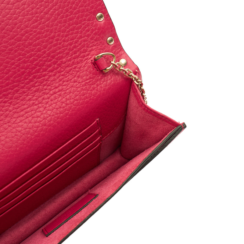 Picture of Valentino Cross Body Rockstud Spike Cross Body Clutch in Pink, Calfskin