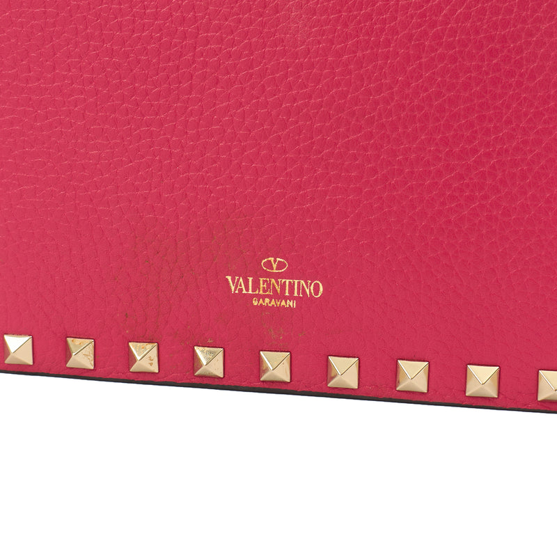 Picture of Valentino Cross Body Rockstud Spike Cross Body Clutch in Pink, Calfskin
