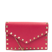 Picture of Valentino Cross Body Rockstud Spike Cross Body Clutch in Pink, Calfskin