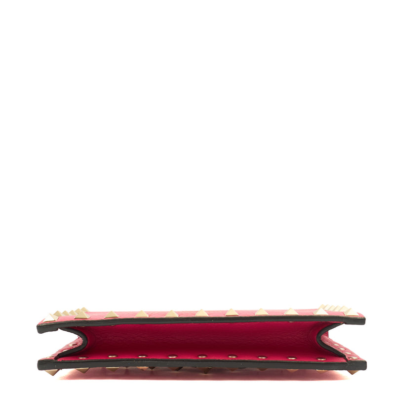 Picture of Valentino Cross Body Rockstud Spike Cross Body Clutch in Pink, Calfskin