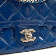 Picture of Chanel Shoulder Bag Classic Single Flap - Small in Blue, Patent Leather