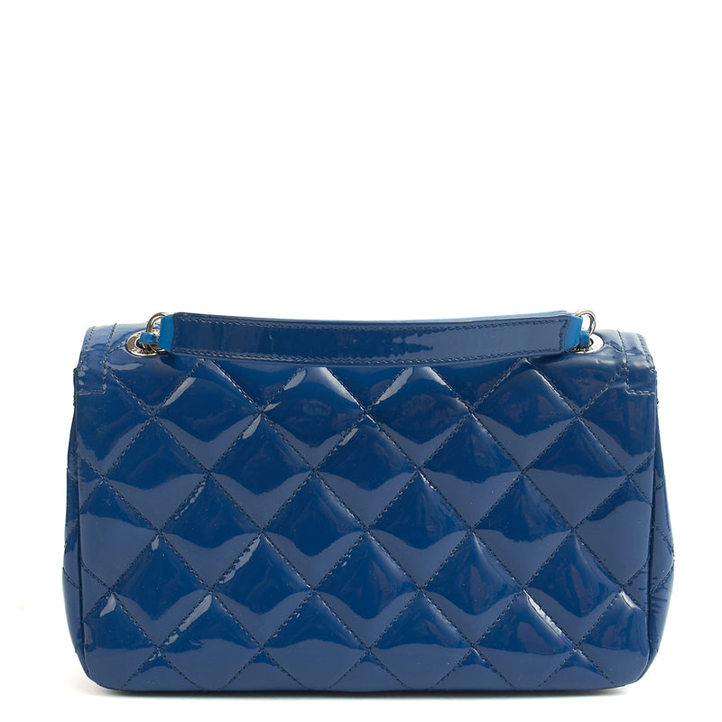 Picture of Chanel Shoulder Bag Classic Single Flap - Small in Blue, Patent Leather