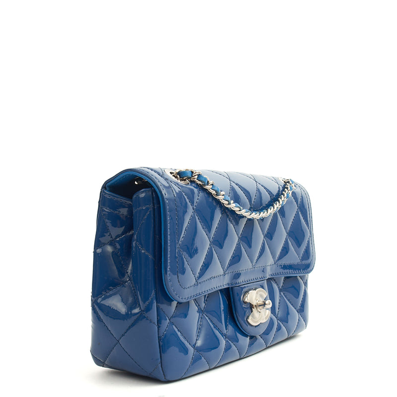 Picture of Chanel Shoulder Bag Classic Single Flap - Small in Blue, Patent Leather