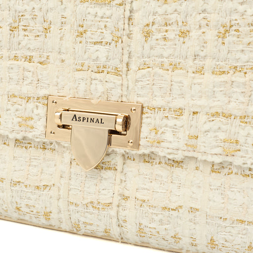 Picture of Aspinal of London Shoulder Bag Lottie in White, Fabric