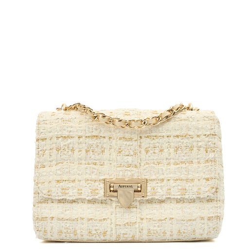 Picture of Aspinal of London Shoulder Bag Lottie in White, Fabric