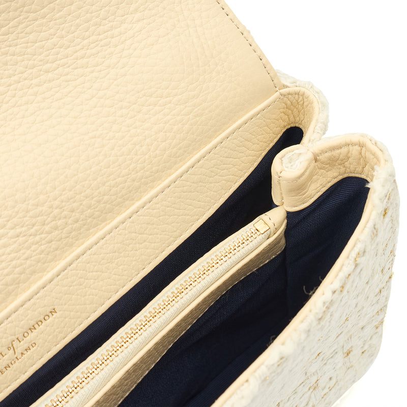 Picture of Aspinal of London Shoulder Bag Lottie in White, Fabric