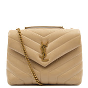 Picture of Saint Laurent Shoulder Bag Lou Lou - Small in Neutral, Calfskin Leather