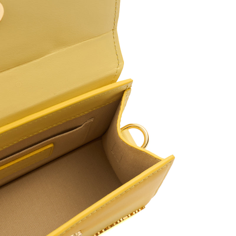Picture of Jacquemus Cross Body Le Chiquito Noeud in Yellow, Leather