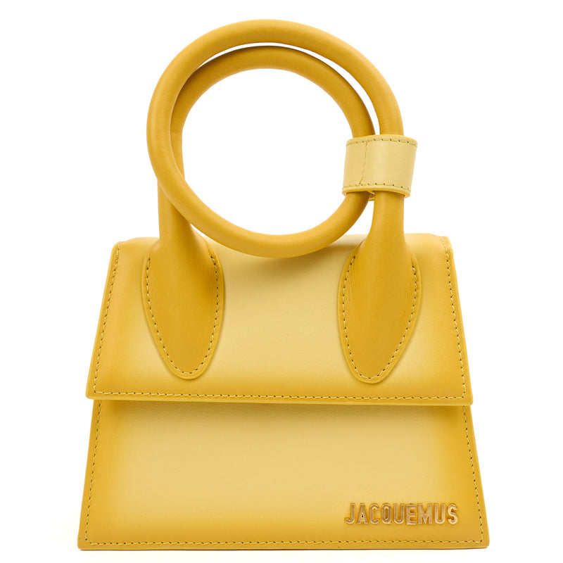 Picture of Jacquemus Cross Body Le Chiquito Noeud in Yellow, Leather