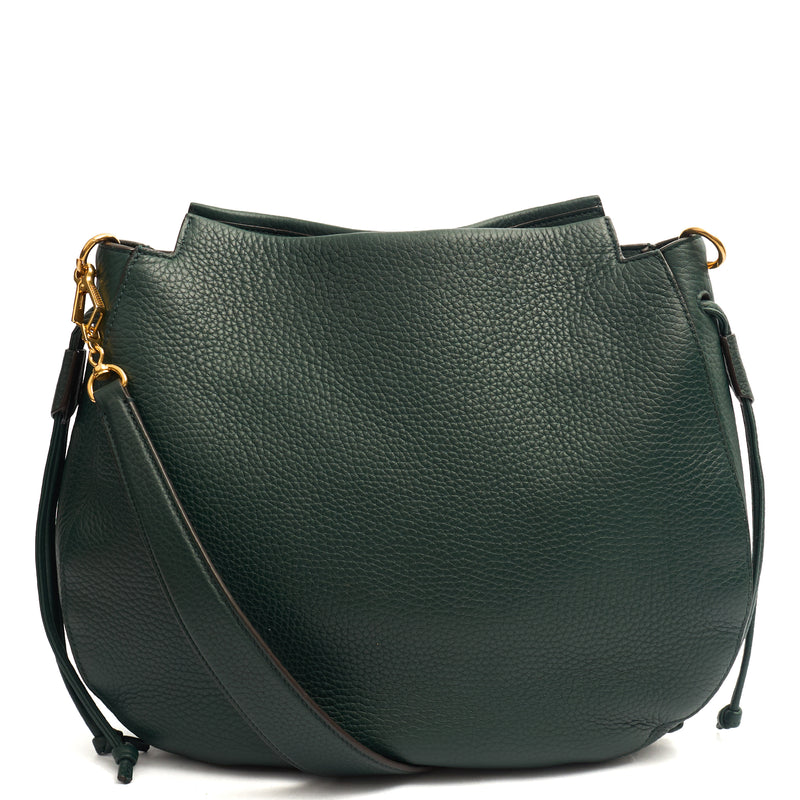 Picture of Mulberry Top Handle Iris Hobo in Mulberry Green, Calfskin Leather