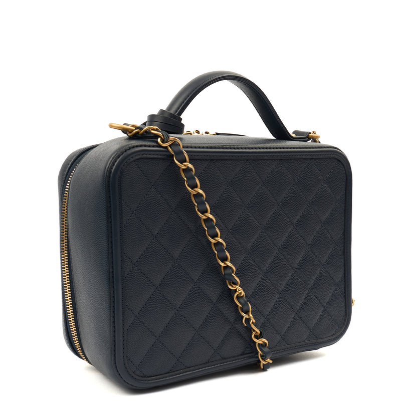 Picture of Chanel Shoulder Bag CC Filigree Vanity Case in Blue, Leather
