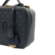 Picture of Chanel Shoulder Bag CC Filigree Vanity Case in Blue, Leather