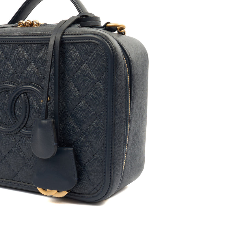 Picture of Chanel Shoulder Bag CC Filigree Vanity Case in Blue, Leather